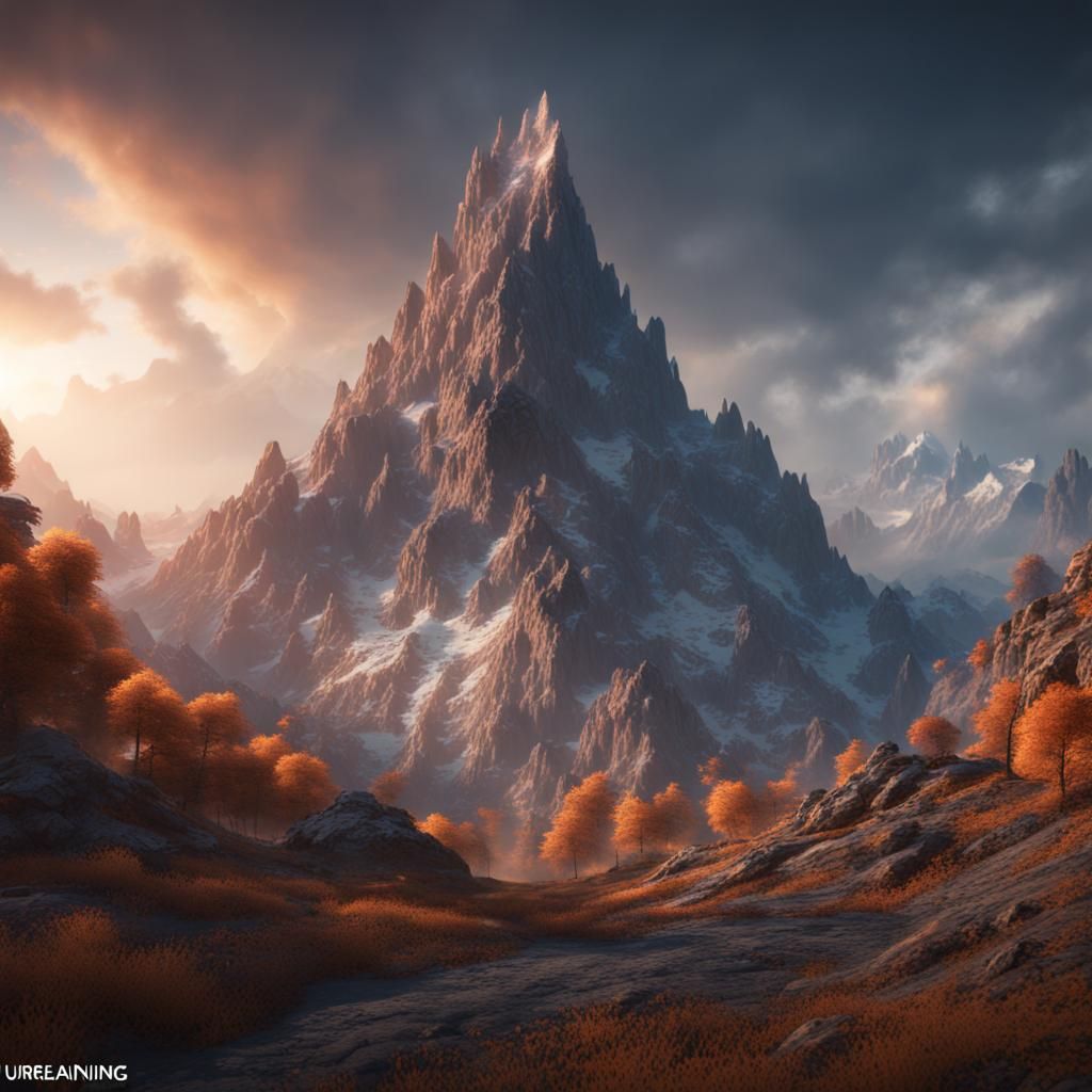 Alp Mountain in Detailed Matte Painting