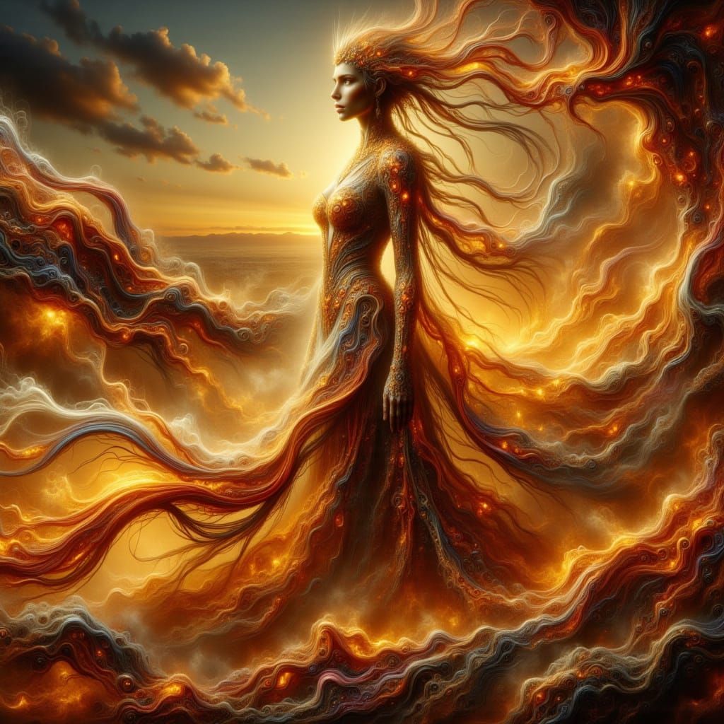 Lioness Woman Hybrid in Fantasy Art Style