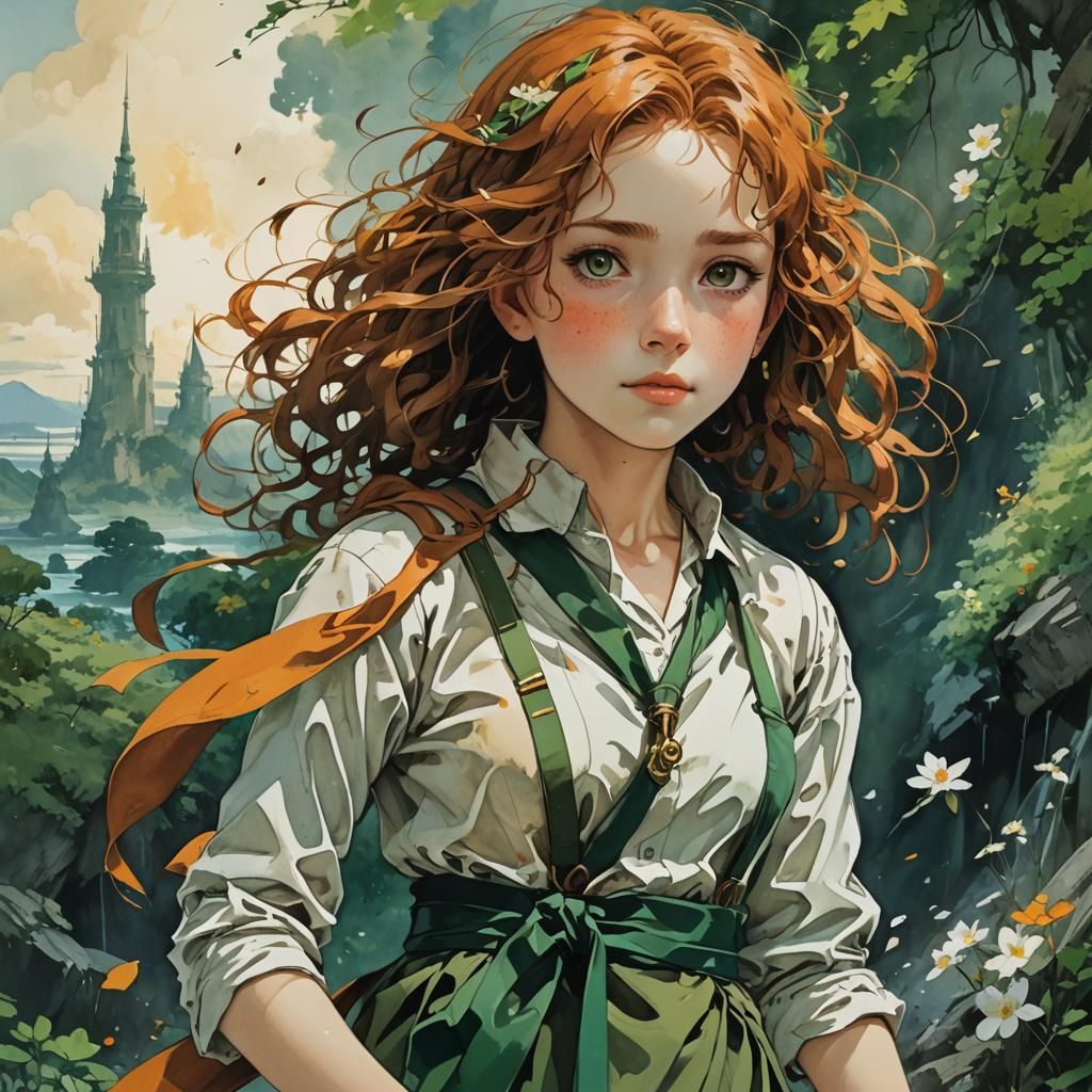 Woman with Pendulum in Watercolor Style