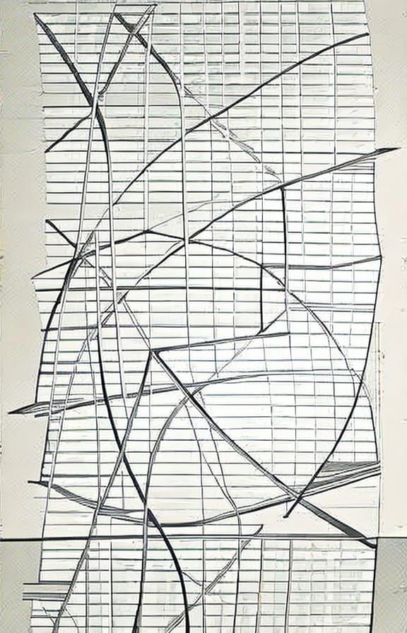 Complex Technical Diagram in Black and White