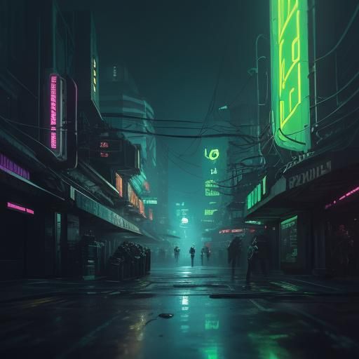 Sad Fairy in Cyberpunk Forest, Concept Art