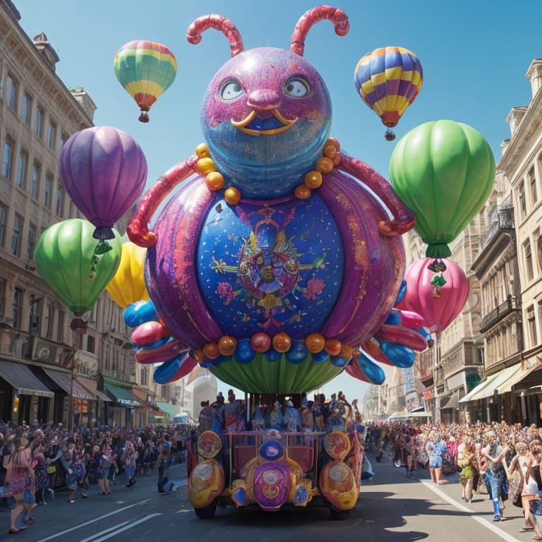 Whimsical Balloon Day Parade in Photorealistic Style