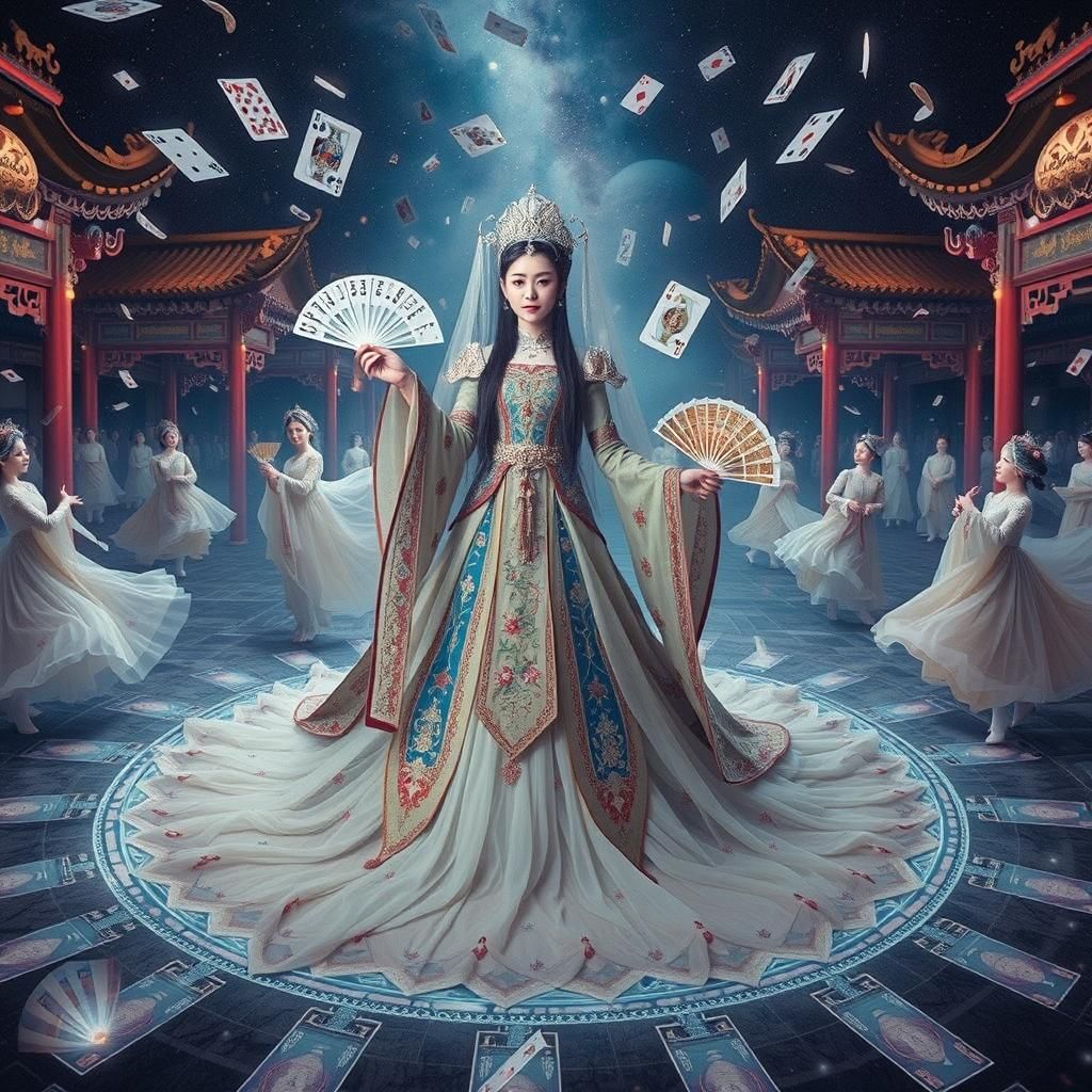 Queen of Cards in Cosmic Hall, Kirlian Photography