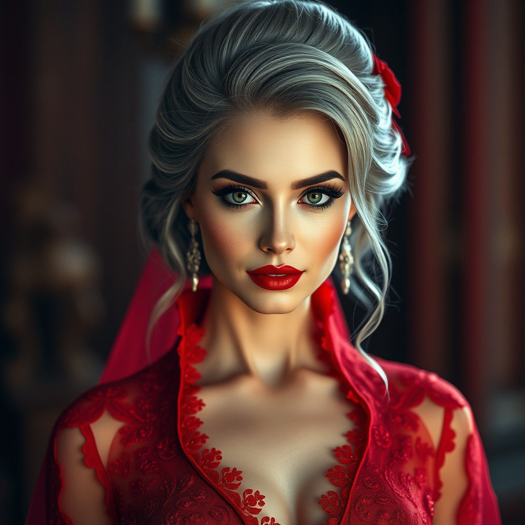 Elegant Woman with Smoky Eyes in Dutch Masters Lighting