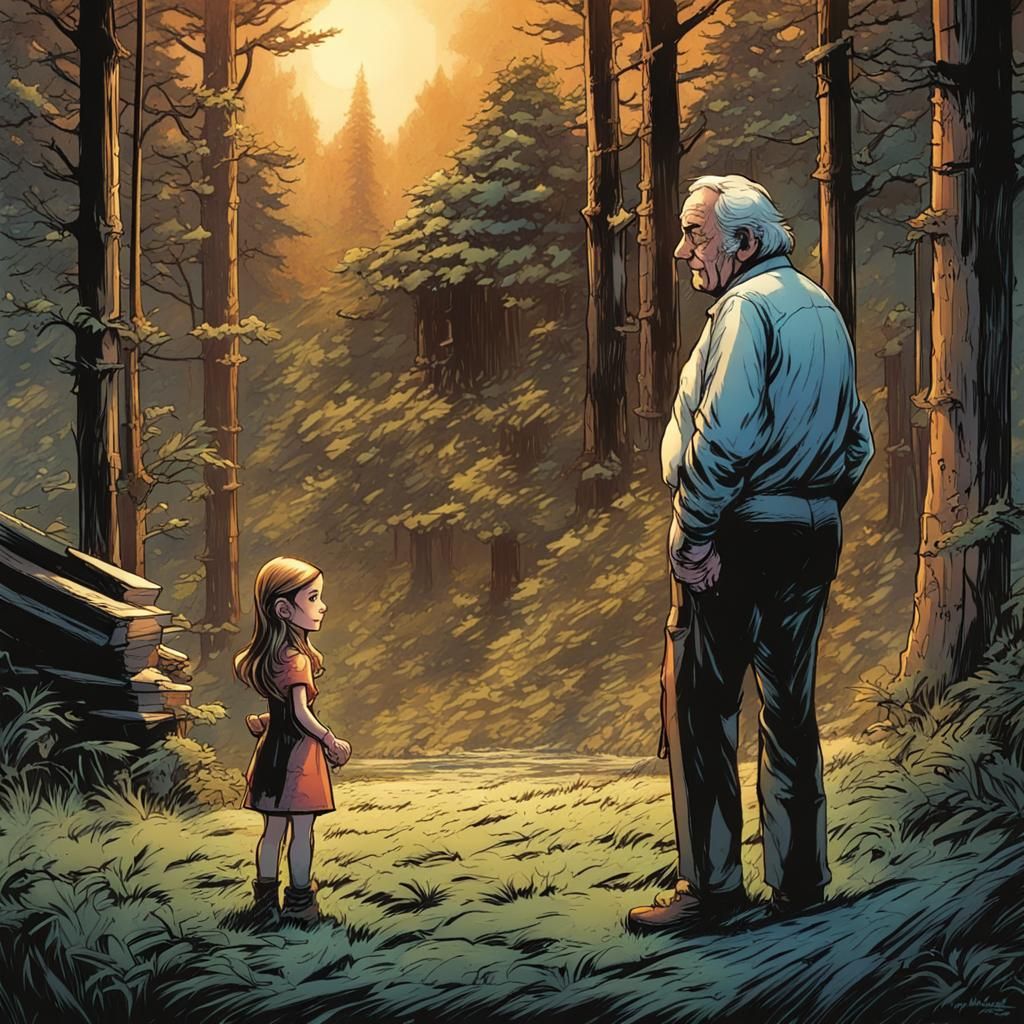Heidi and Grandfather: Comic Book Art