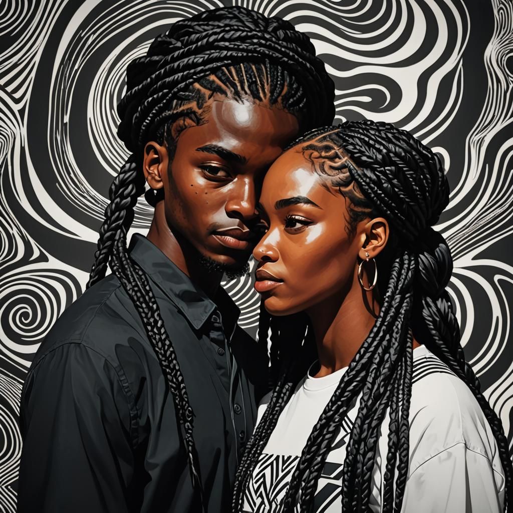 a black boy and a ebony girl with long braids quoting " I MA...