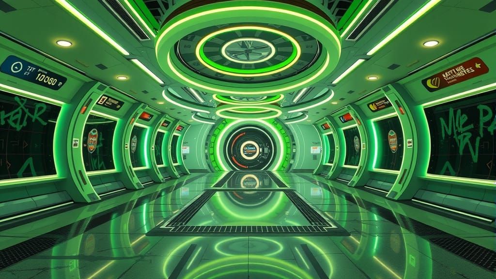 Utopian Future Metro in Frutiger Metro Aesthetic