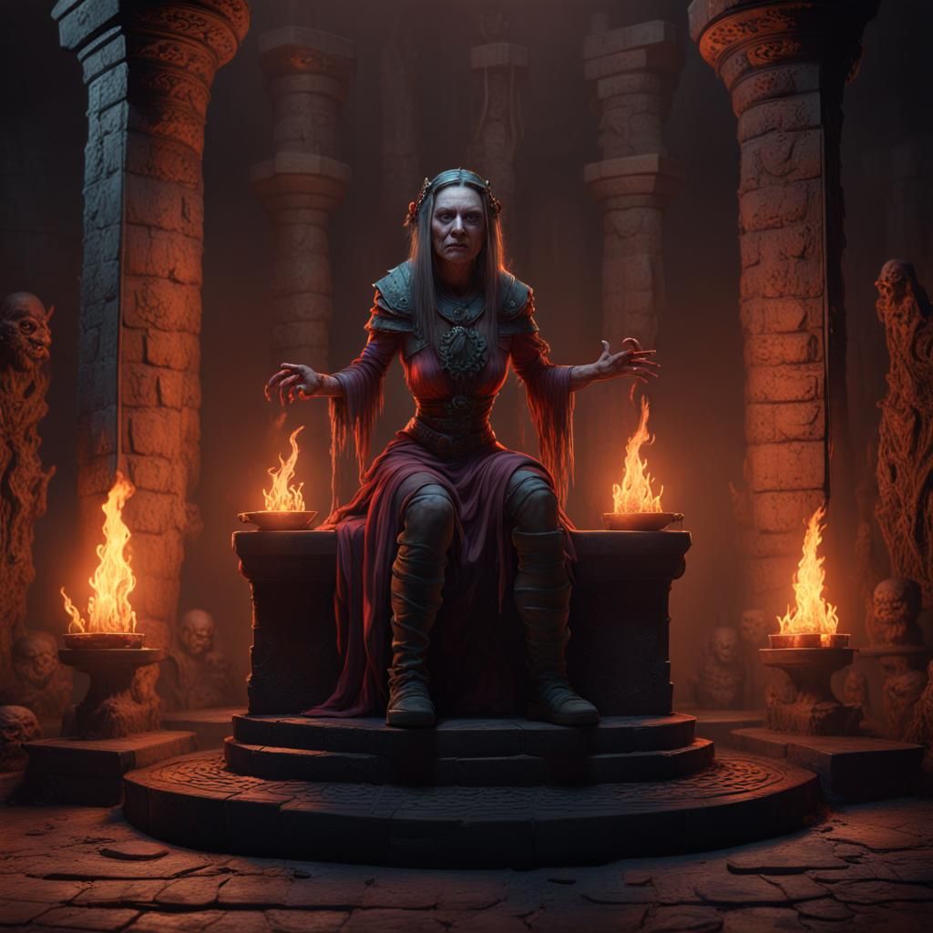 Undead Cult Sacrifice in Dark Dungeon: Fantasy Art