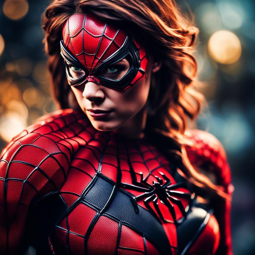Spiderwoman Triumph: Professional Photography