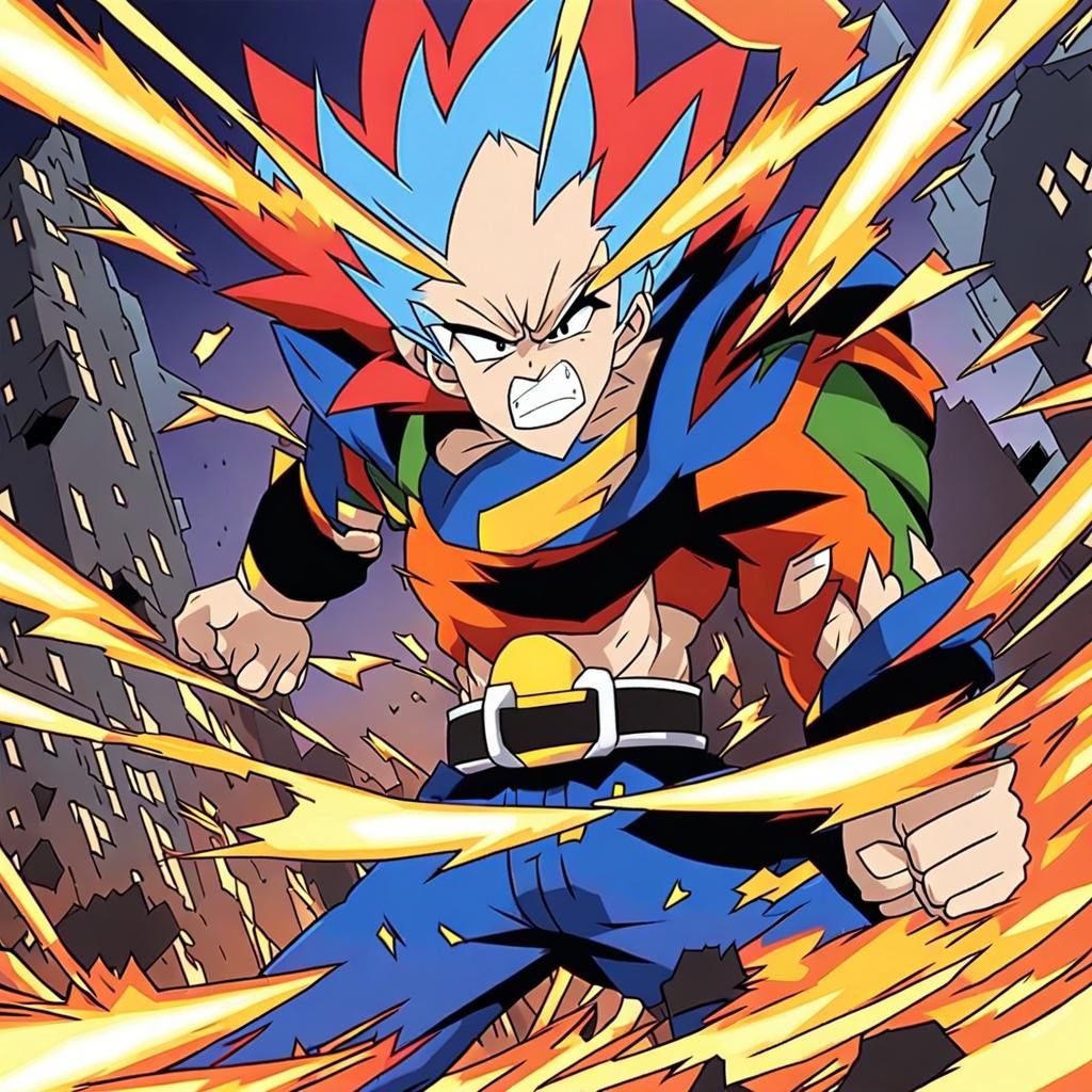 Goku and Vegeta Clash in Anime Key Visual