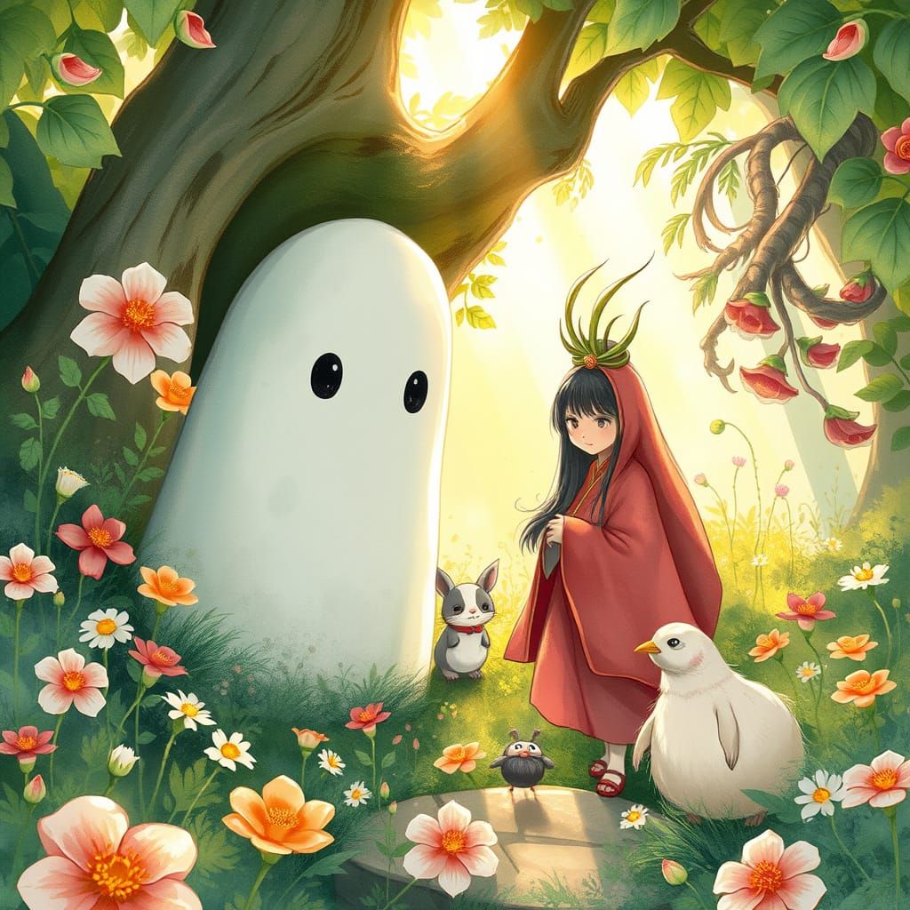 Whimsical Watercolor Wonderland: Enchanted Forest Scene