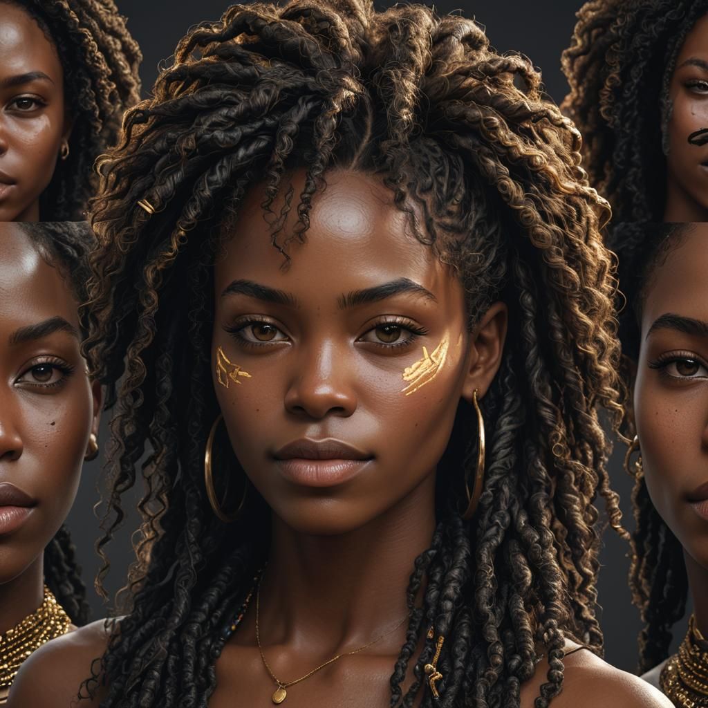 Hyperrealistic Portrait of African Beauty in Digital Art