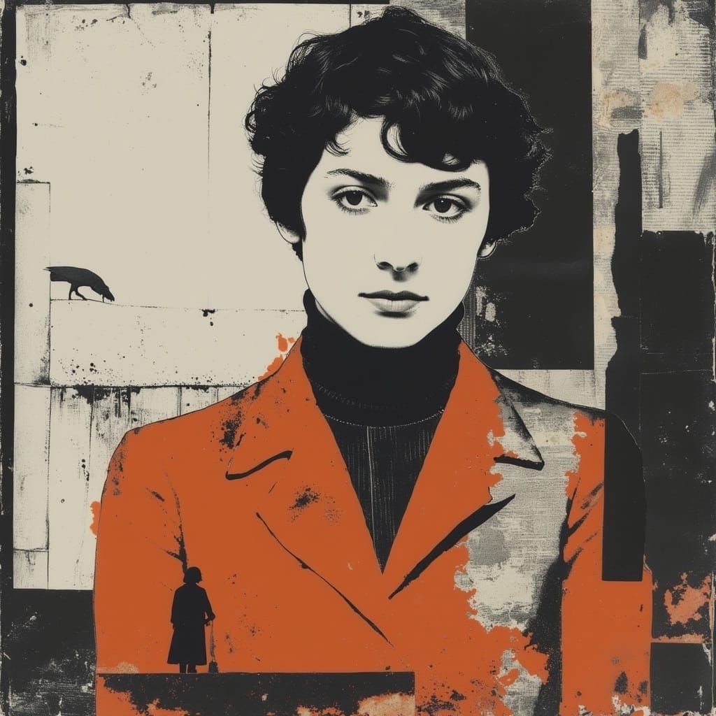 Surreal Portrait of a Man with Whimsical Hair in a Golden Ra...