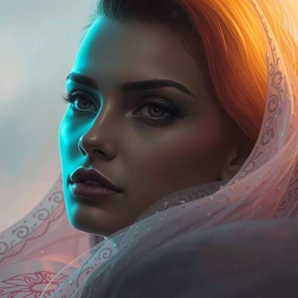 Ethereal Fantasy Portrait in Whimsical, Surreal Style