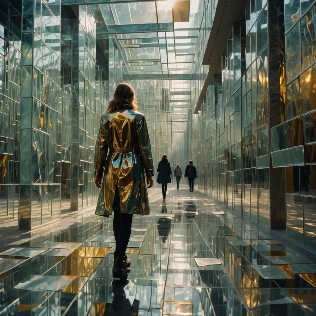 Ethereal Glass Labyrinth in Vibrant Dreamlike Quality