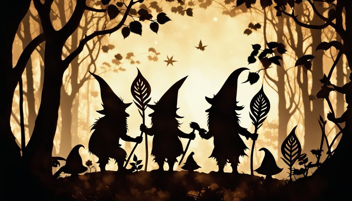 Gnomes in Mystical Forest: Silhouette Animation