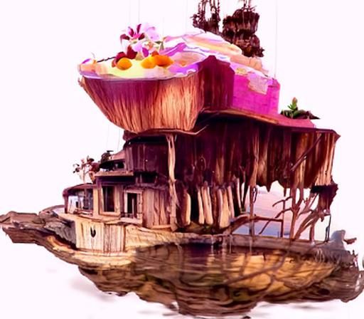 AI Interpretation of a Floating Island