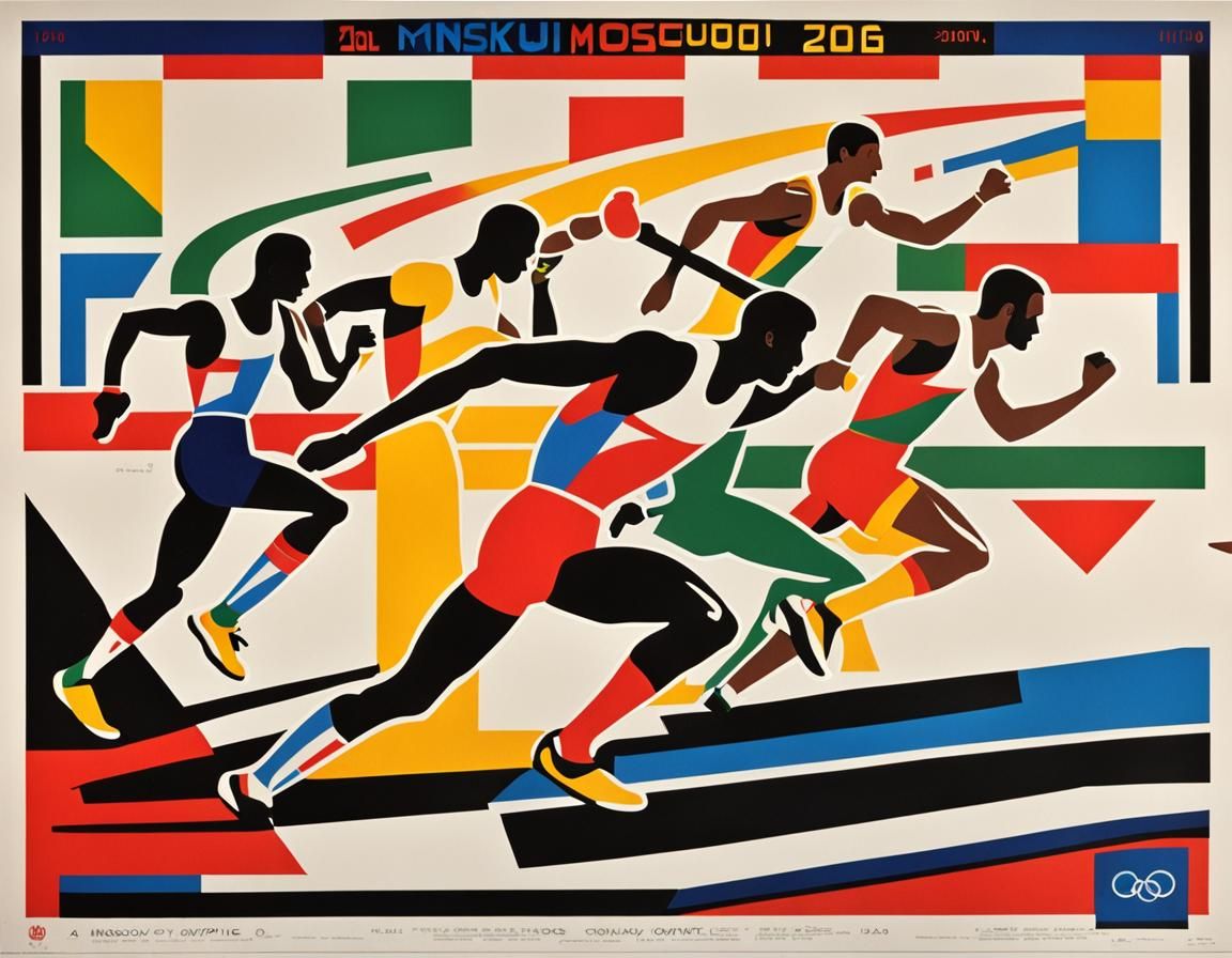 Moscow Olympics Poster in Kandinsky Style