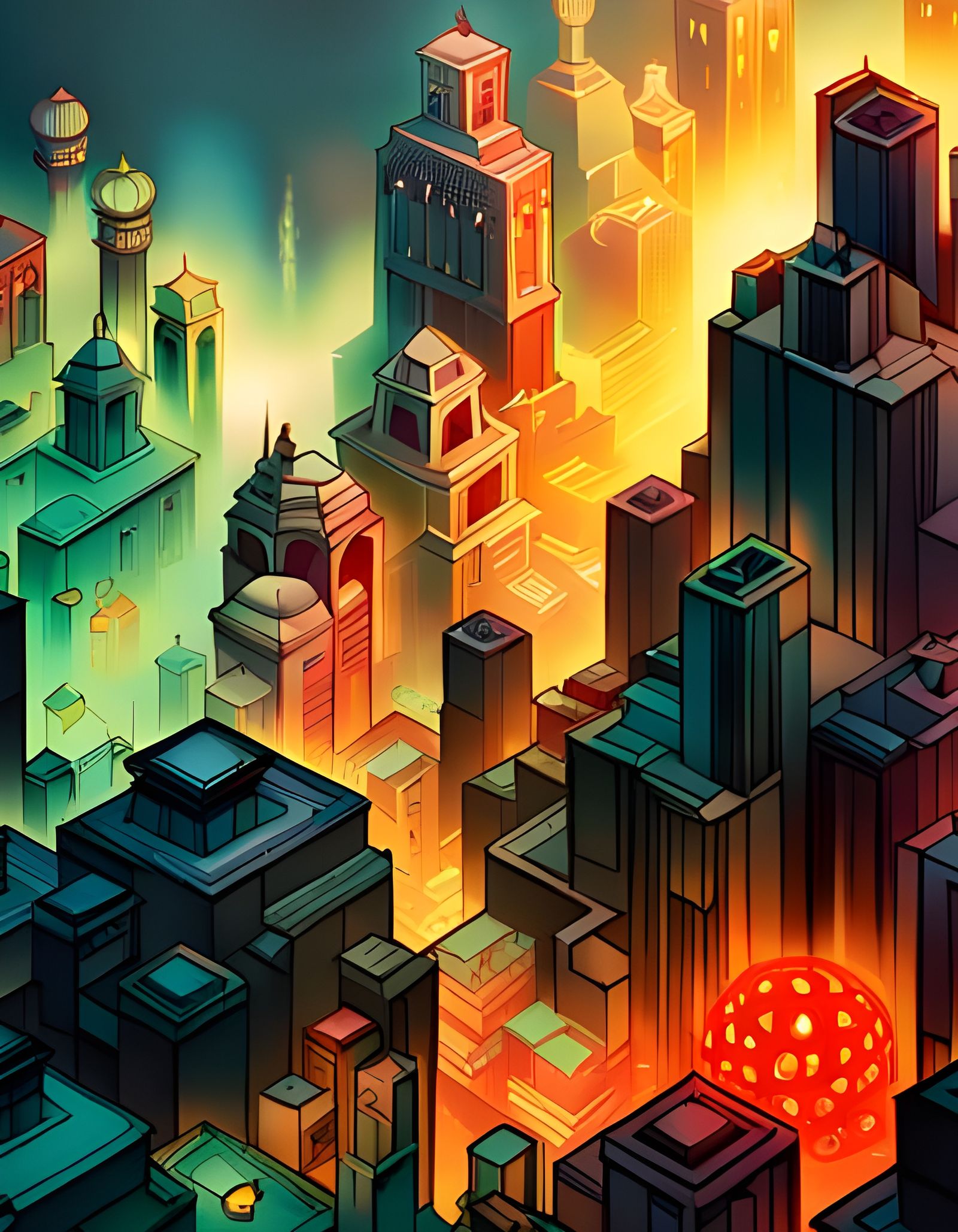 Ethereal Labyrinth Masterpiece in Vibrant Digital Art