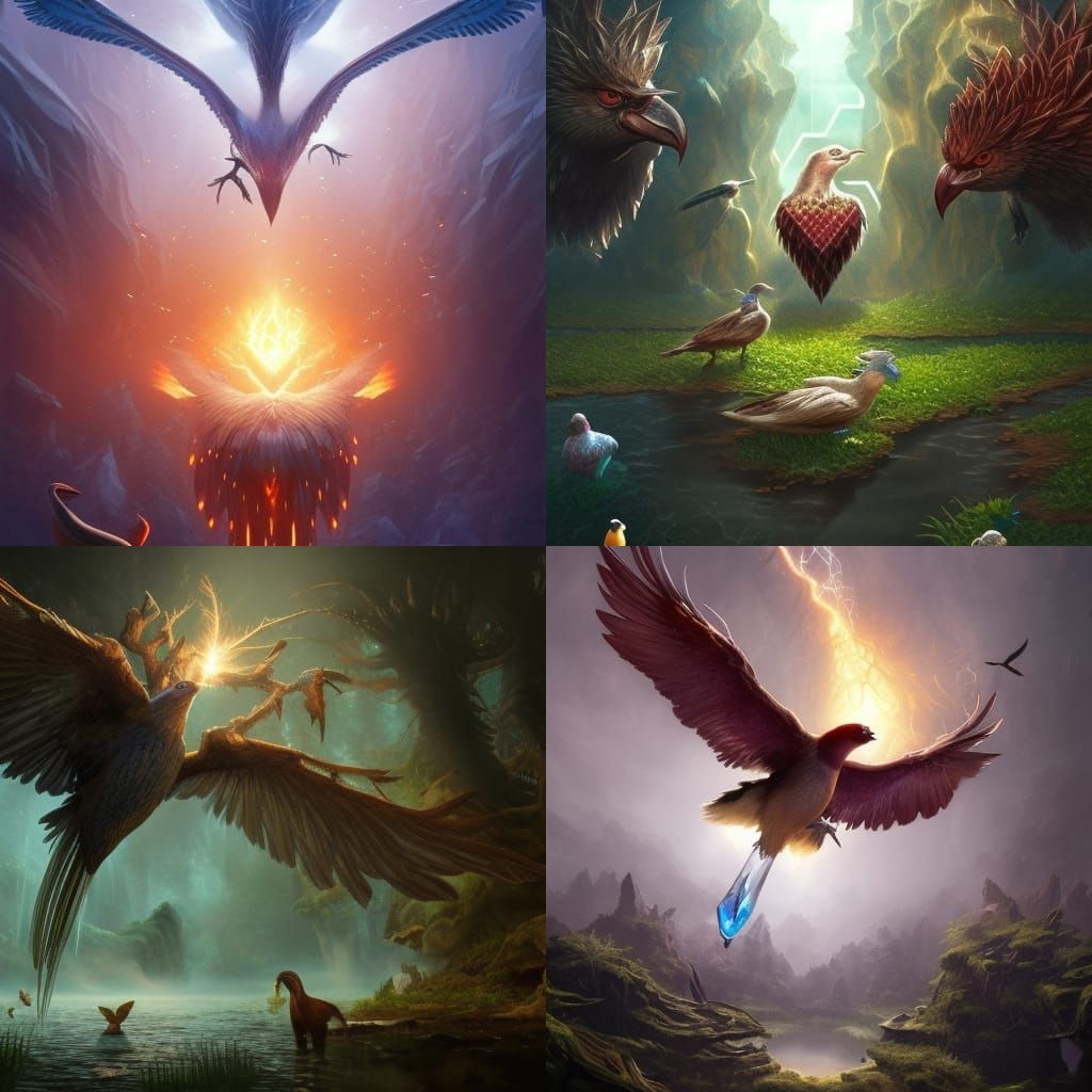 Crystal Heart with Animals: Fantasy Concept Art