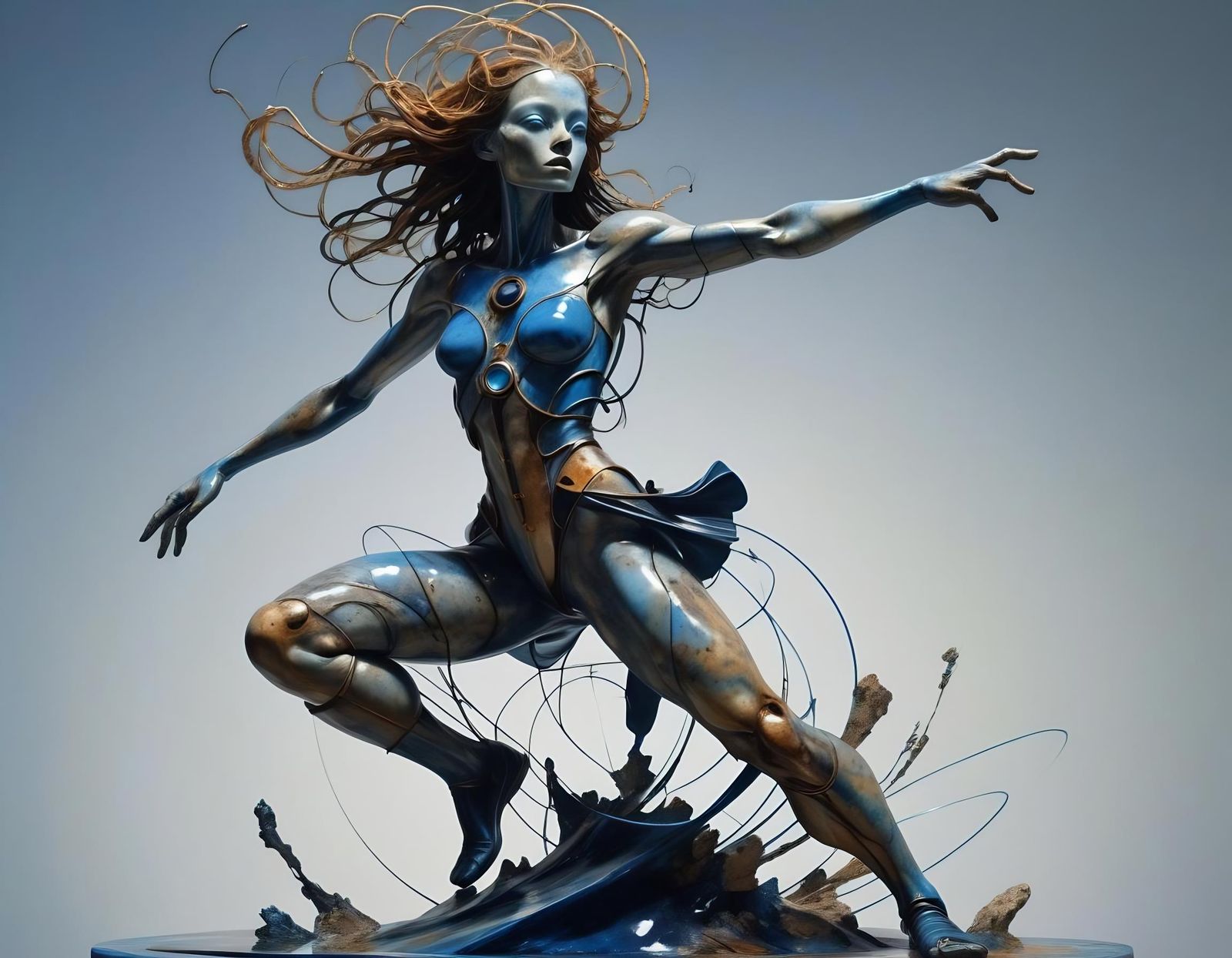 Abstract Fortification Agate in Surreal Style