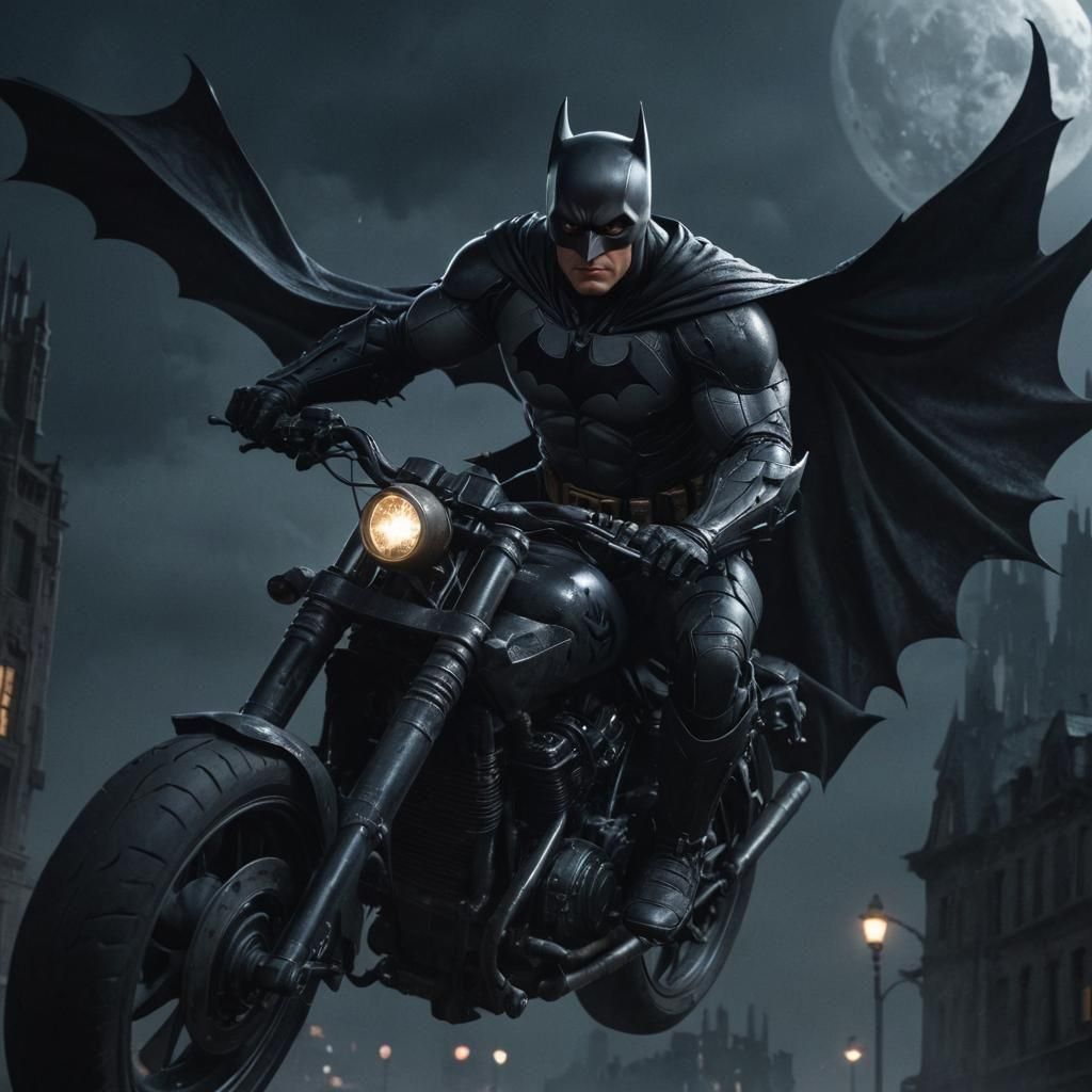 Bat-Themed Motorcycle Design with Cape