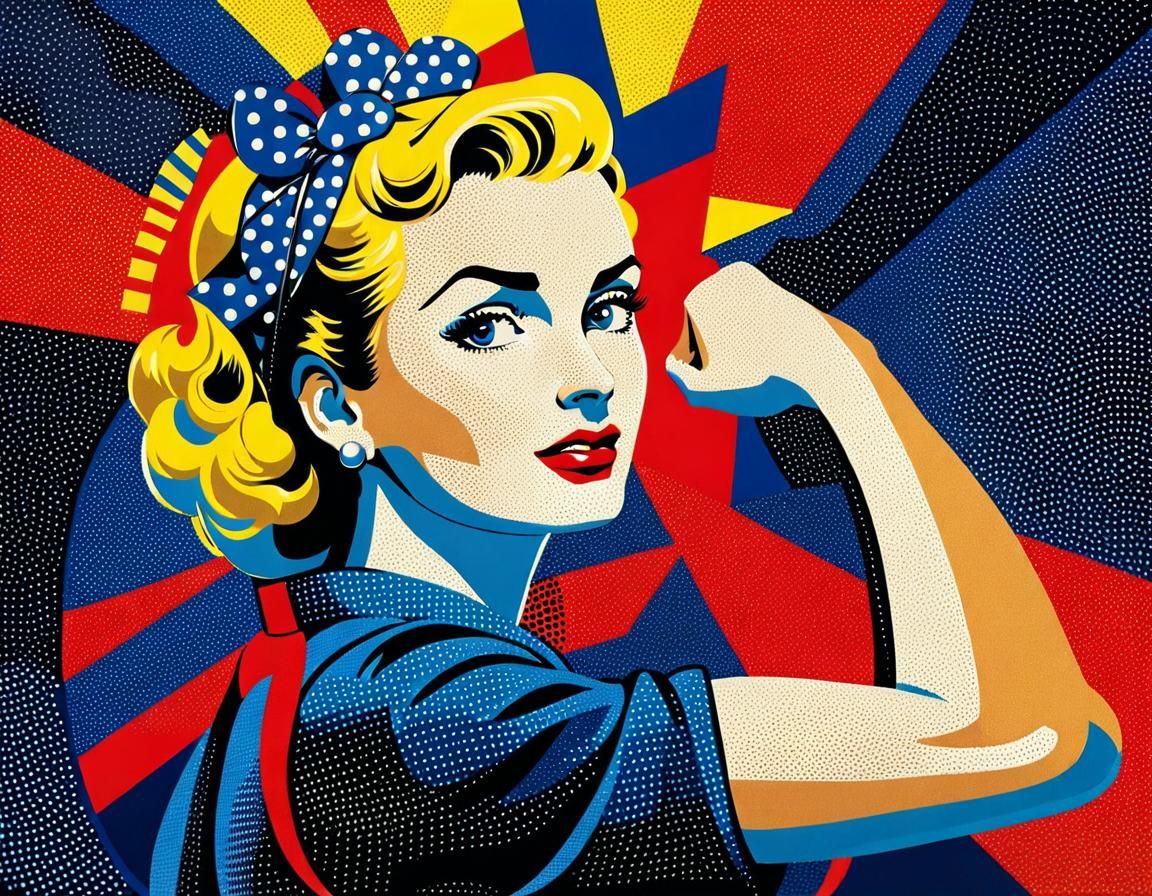 Rosie the Riveter in Pop Art Style
