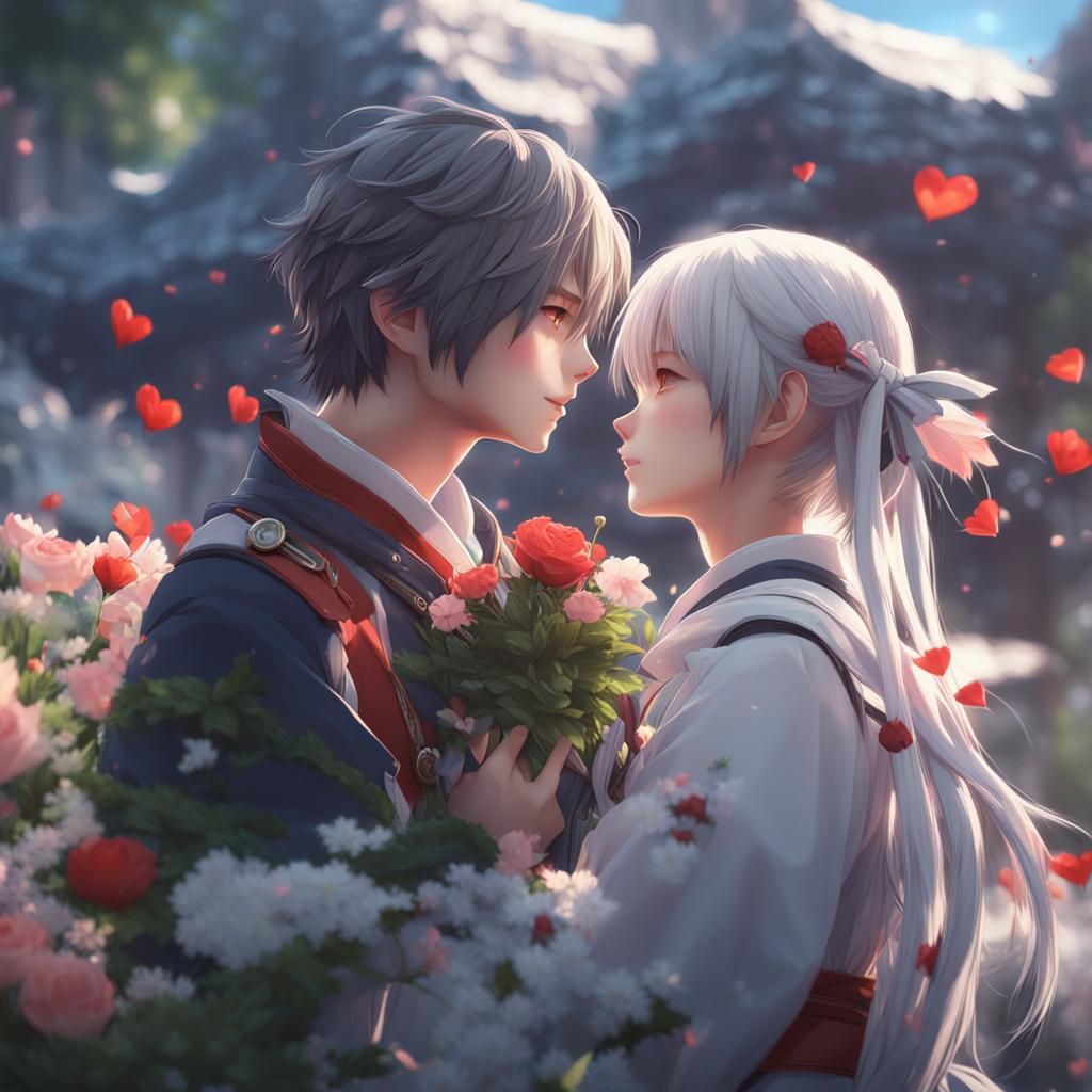 Anime Style 3D Art Concept of Love