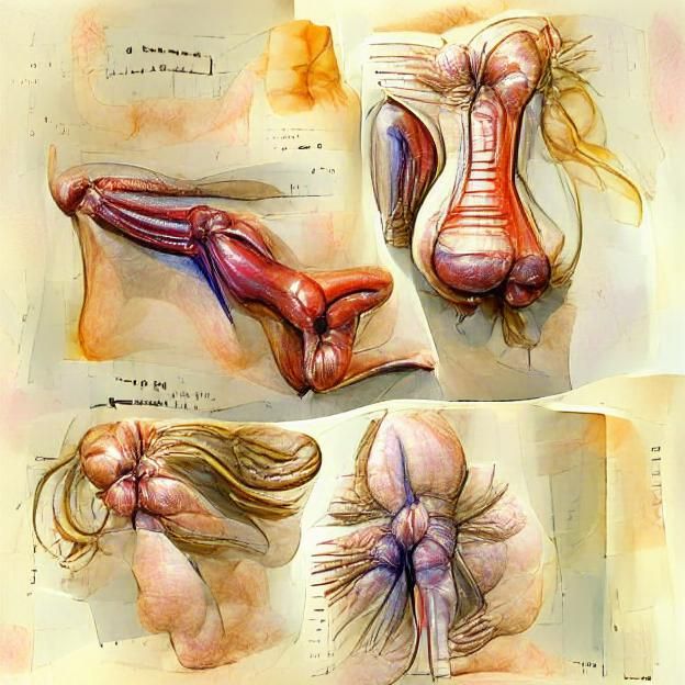 Anatomical Study: Female Genitalia Illustration