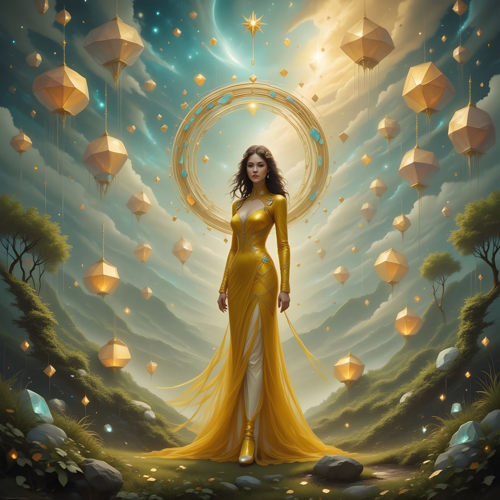 A captivating sci-fi scene featuring Doctor Iq Telex, a woma...