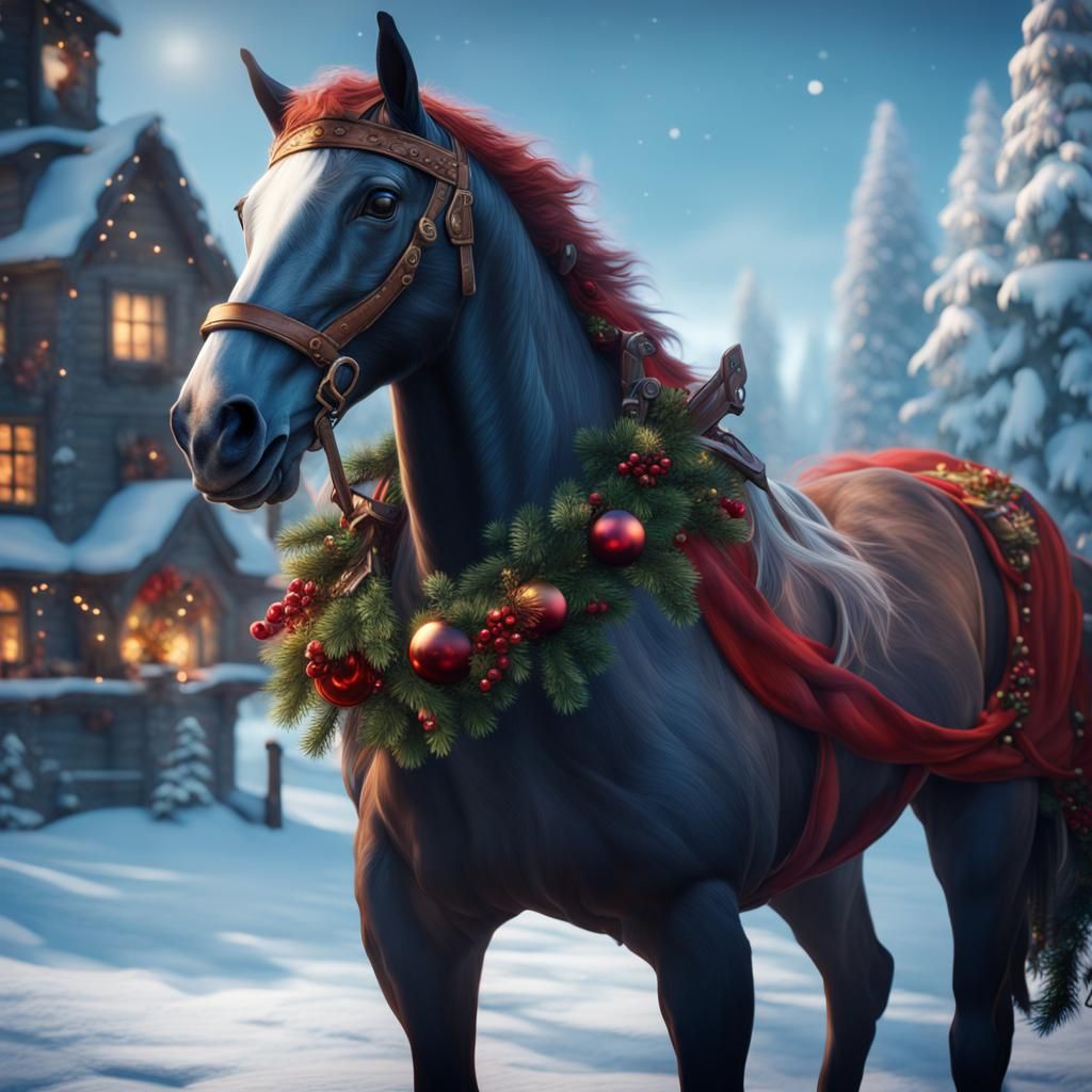 Fantastical Christmas Horse Concept Art