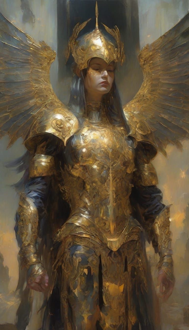 Supernal Deity in Dark Fantasy Acrylic and Ink