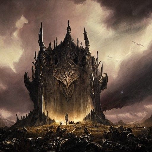 Odin in Valhalla with Ravens and Lightning