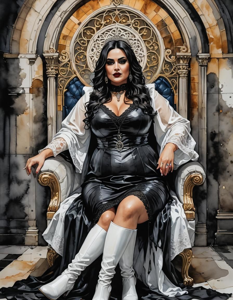 Gothic Middle Eastern Woman Portrait in Pop Art Style