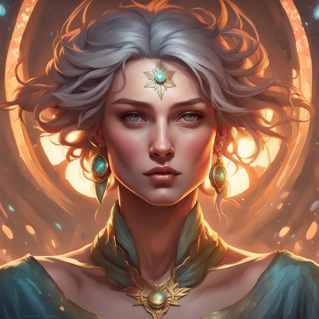 Radiant Woman Portrait in Hyperdetailed Digital Art Style