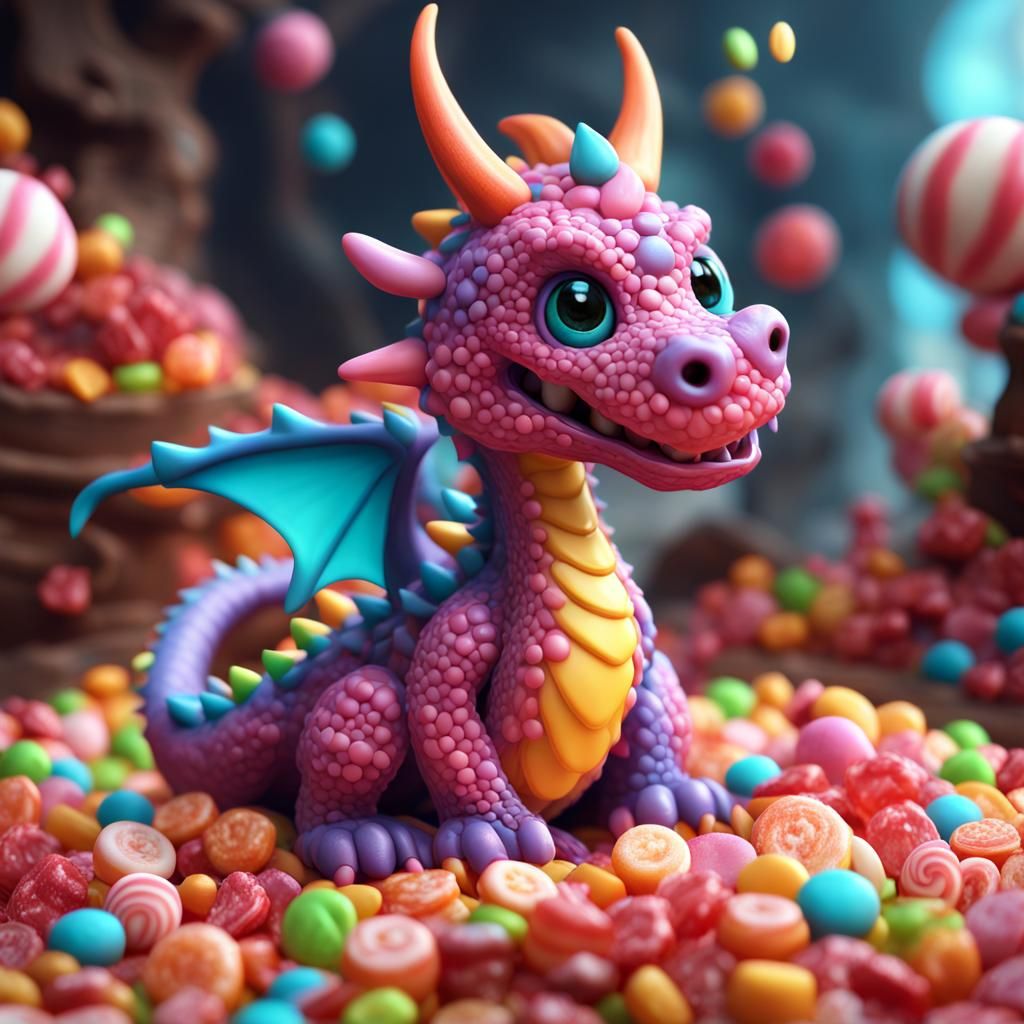 Candy Dragon: Detailed Fantasy Art in Deep Color