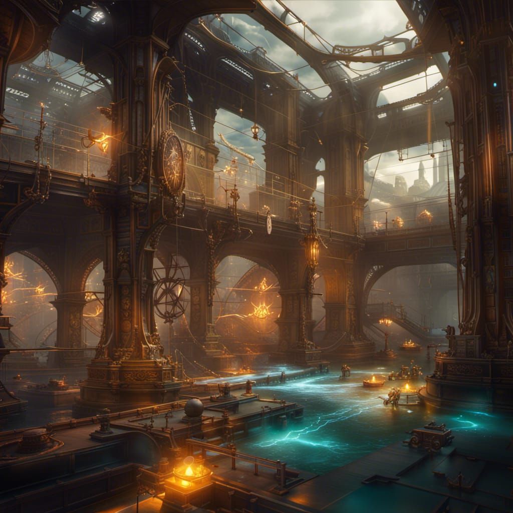 Energy Generating Glass Case: Detailed Fantasy Art