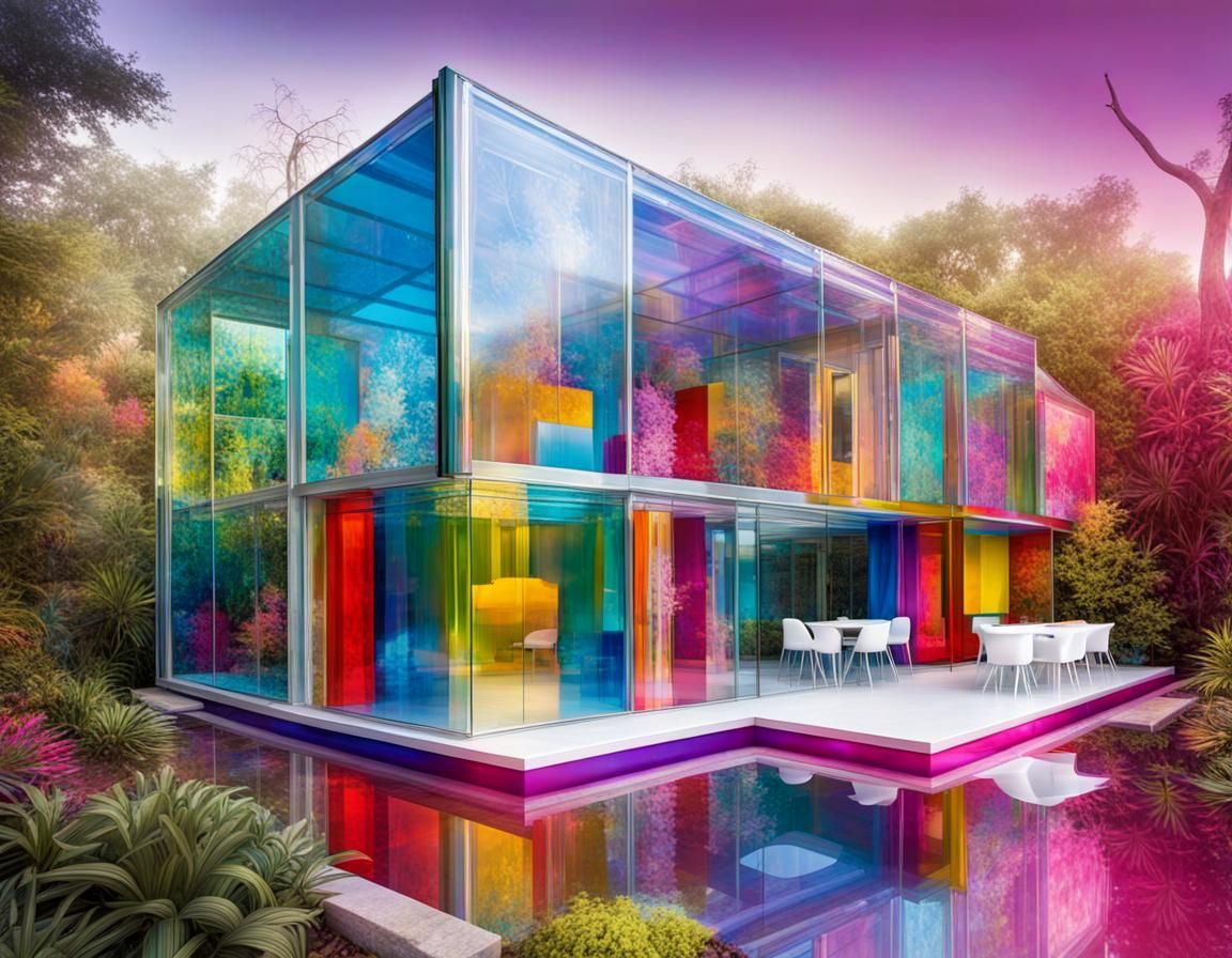 Colorful glass house