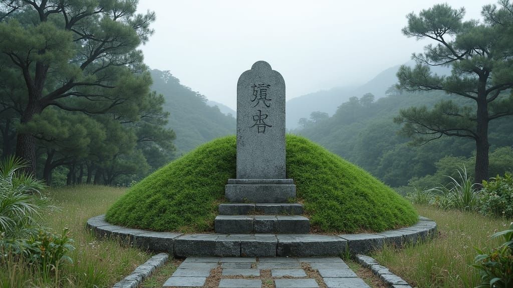 Korean Grave: Serene Landscape Photography