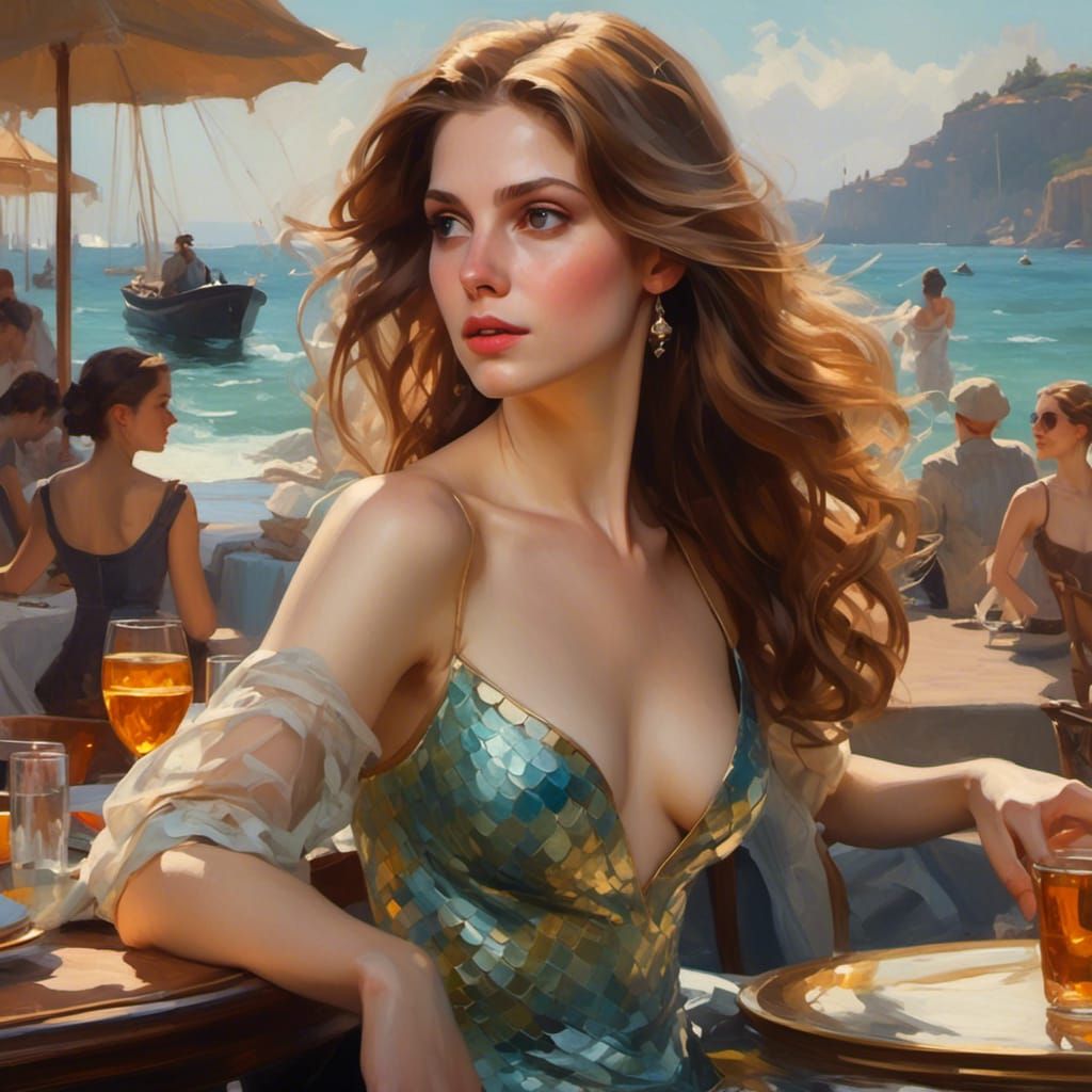 Anna Kendrick as Mermaid: Hyperdetailed Portrait