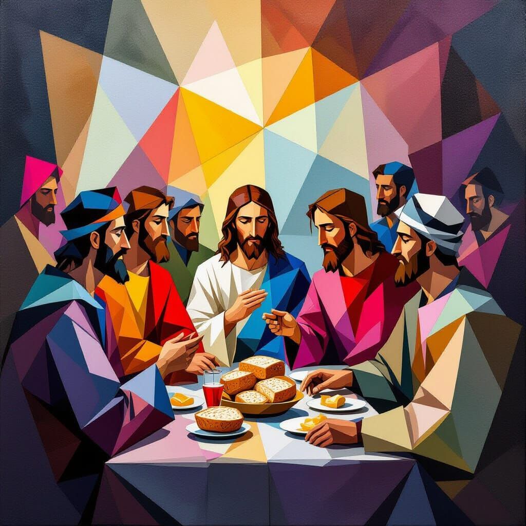 Cubist Last Supper: Geometric and Sacred