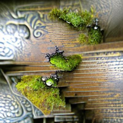 Misty Forest Stairway with Jewel Bugs