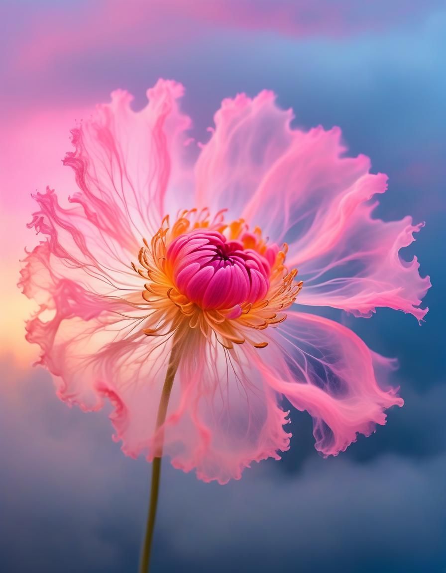 Ethereal Pink Cloud Flower Macro