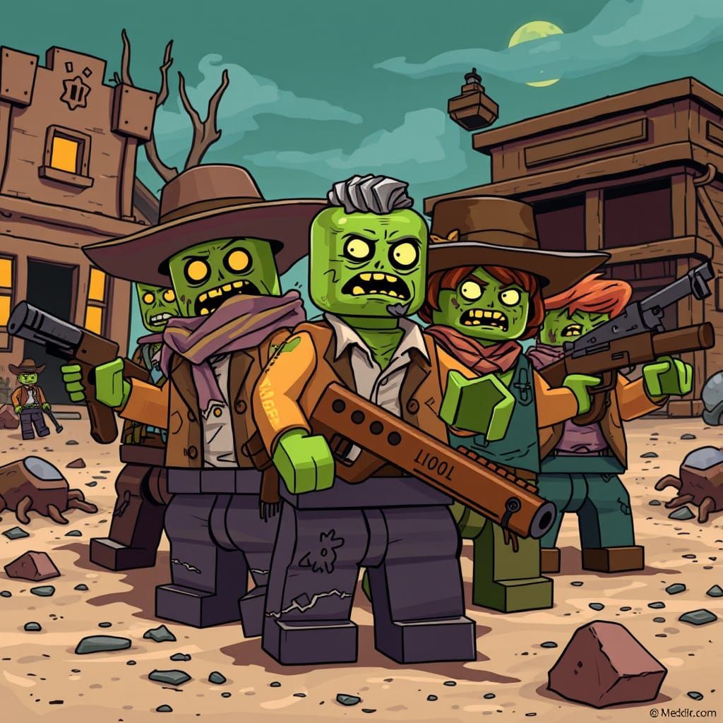 Lego Zombie Western Cartoon Characters