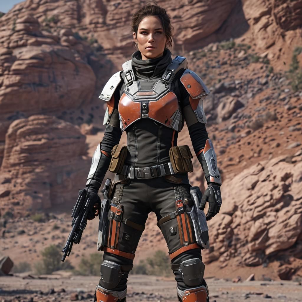 Futuristic Rebel Soldier in Sci-Fi Armor