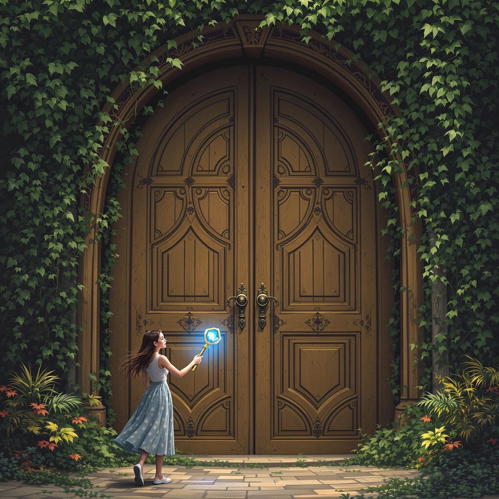 Ornate Doorway with Glowing Key