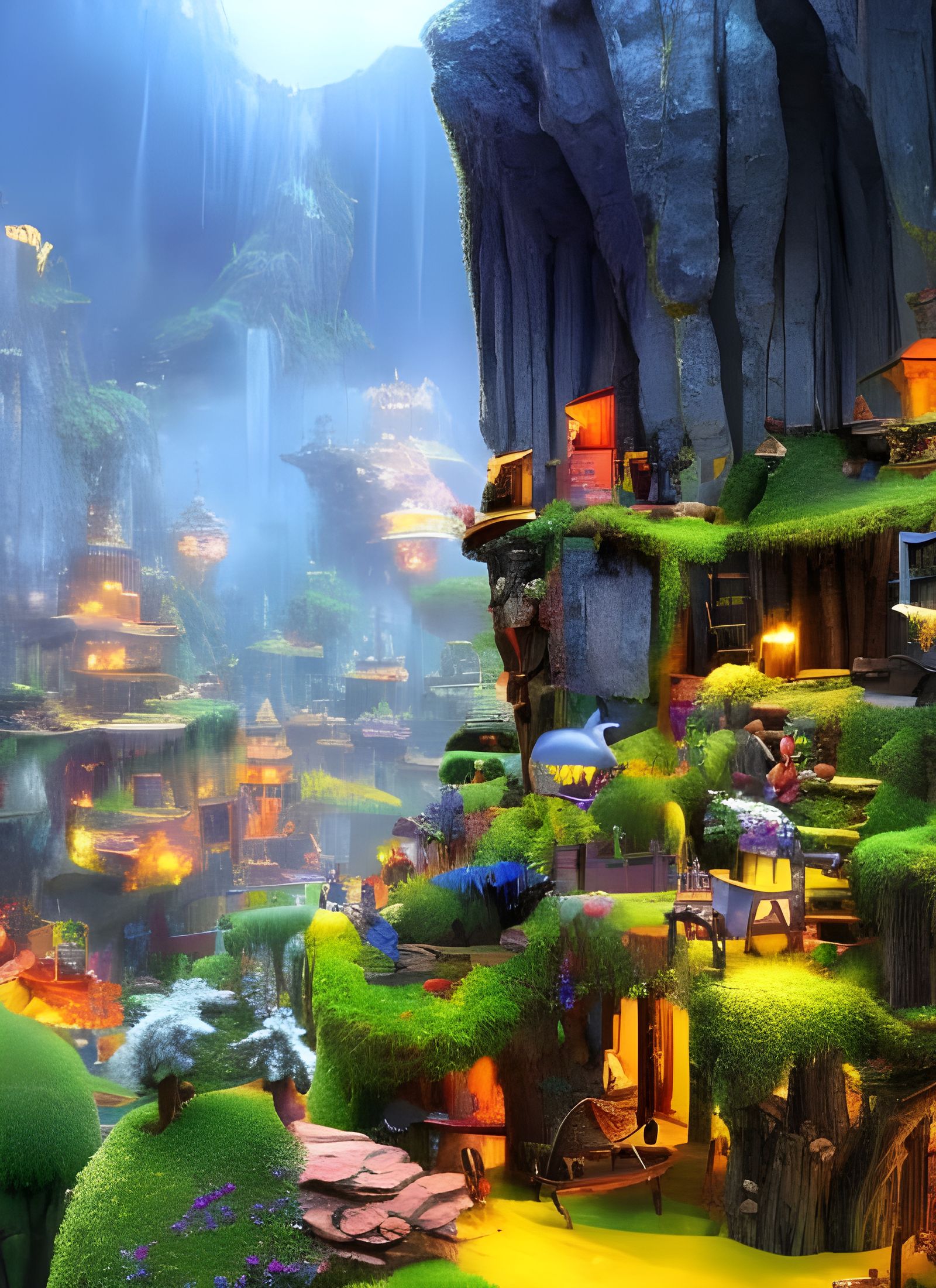 Surreal Folk Singers in Abstract 3D Render