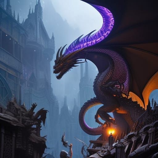 Adamantine Dragon Character Concept in Fantasy Art Style