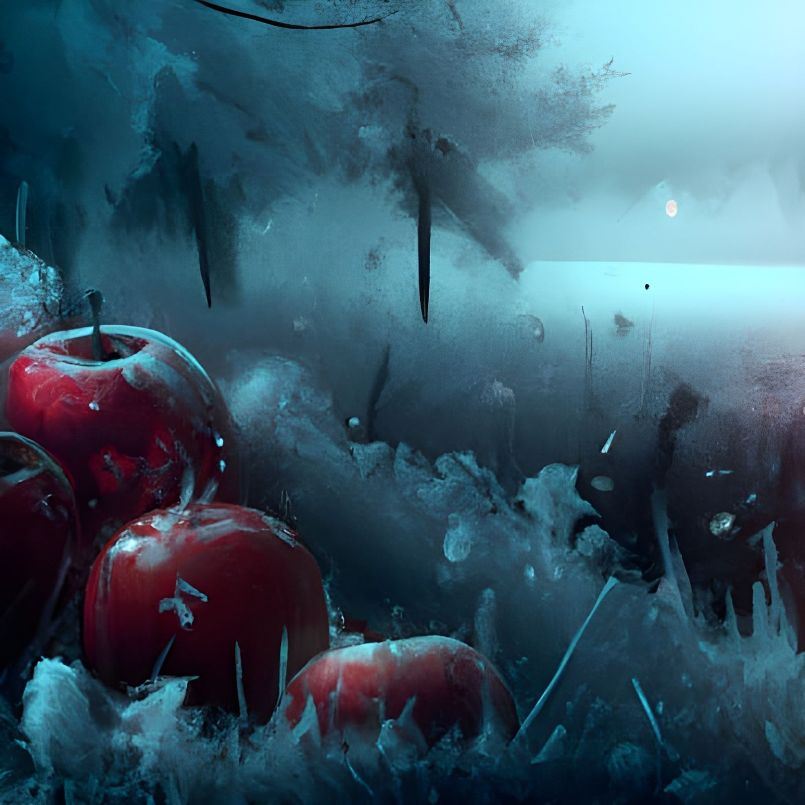 Frosty Apples and Maples in Digital Painting