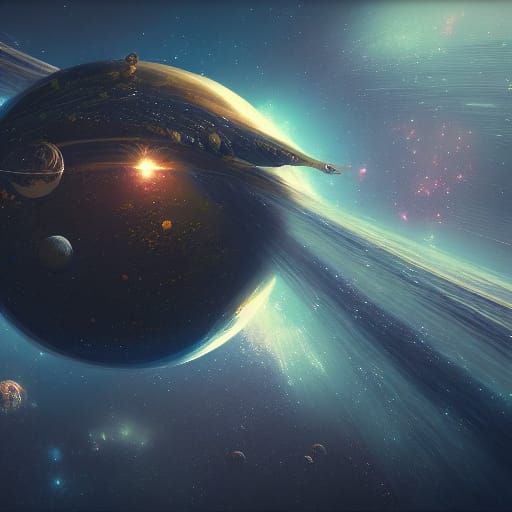 Detailed Matte Painting of Fantastical Outer Space